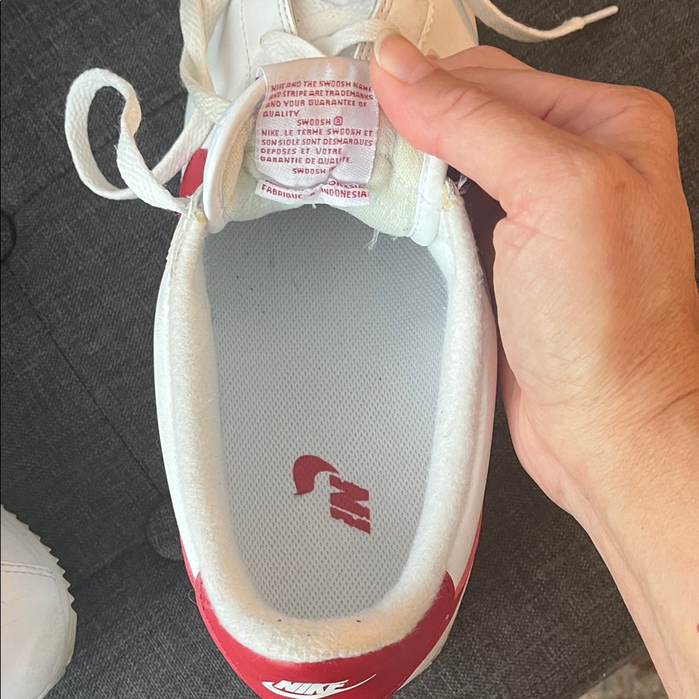 Nike Men’s Classic Cortez Leather Red White and Blue Sneakers Size 10.5 - Picture 12 of 12